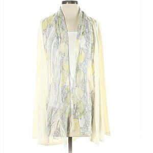 NEW Soft Surroundings Silk Trim Wool Open Cardigan